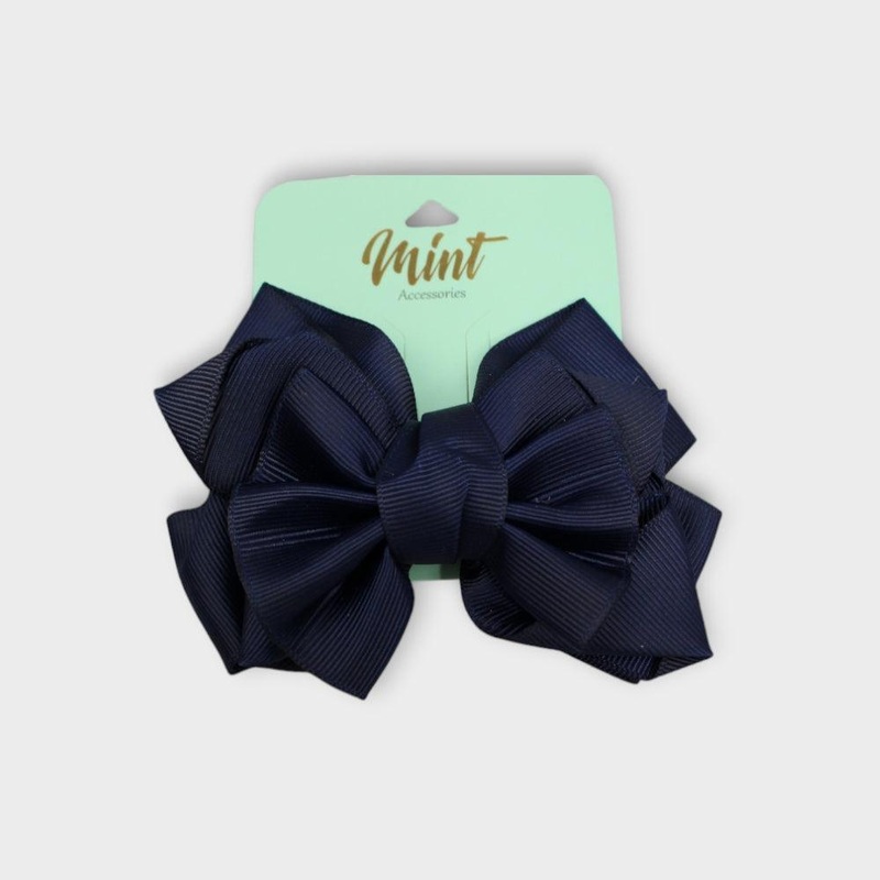 Navy Bow Hair Pin