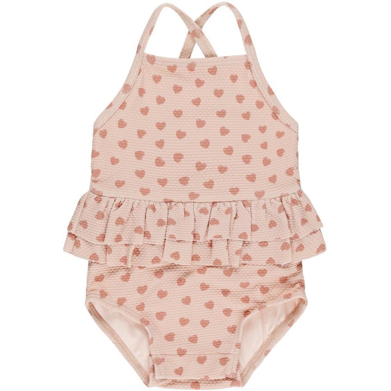 Quincy Mae Ruffled One-Piece Swimsuit || Hearts