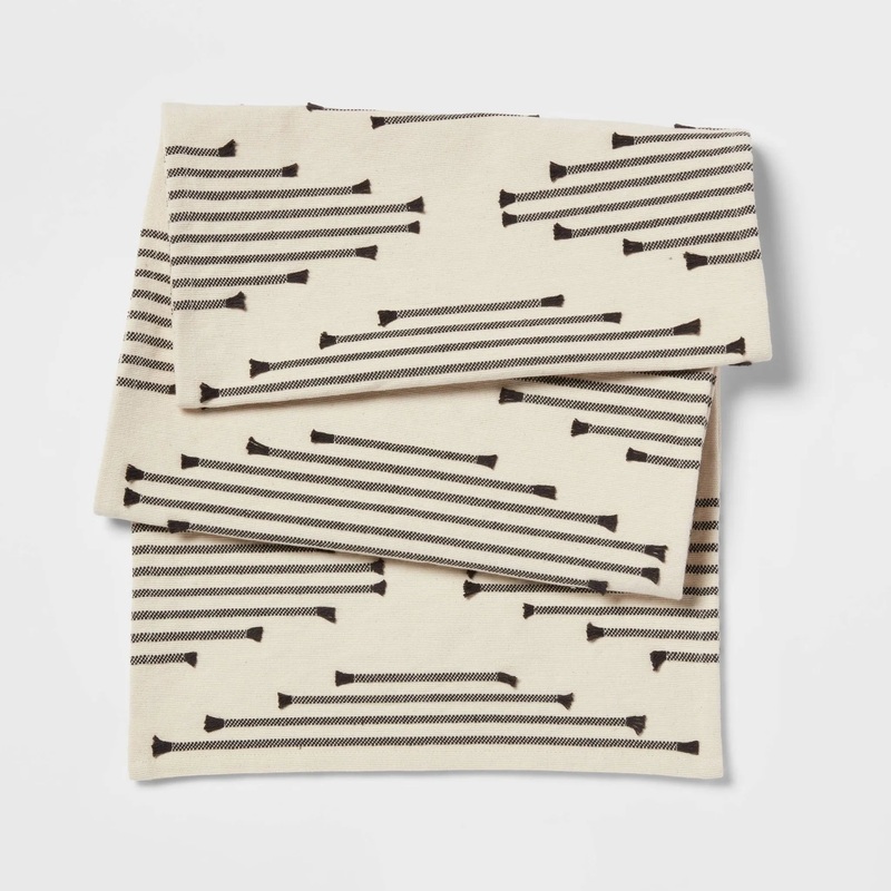 108″ x 14″ Cotton Modern Diamond Table Runner