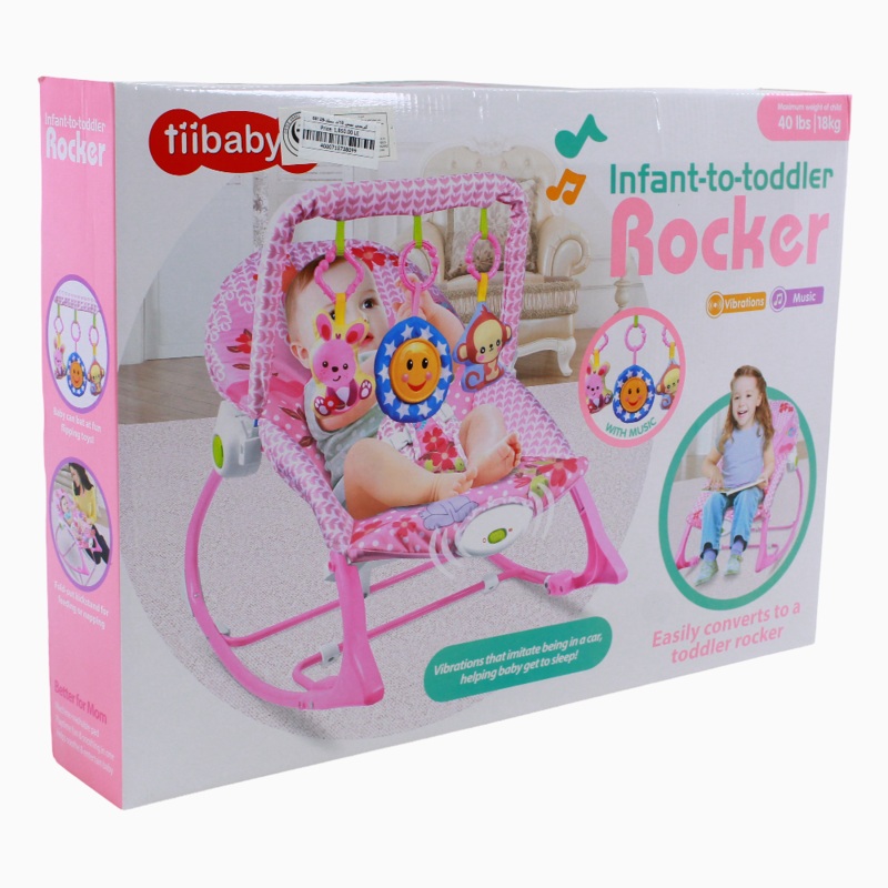 Baby Rocker with Toys and Music – Pink
