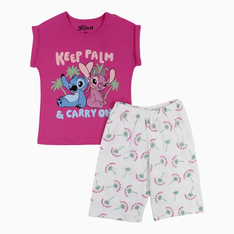 Girls Cotton Pajama Set  Lilo & Stitch Print