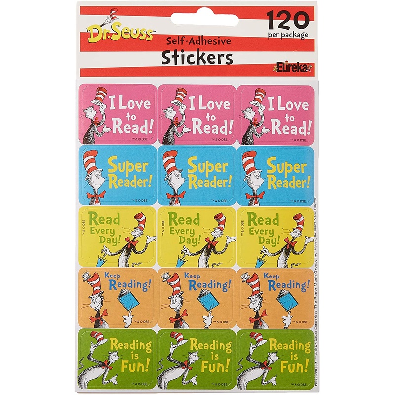 Classroom Decorations Cat in The Hat Reading Stickers