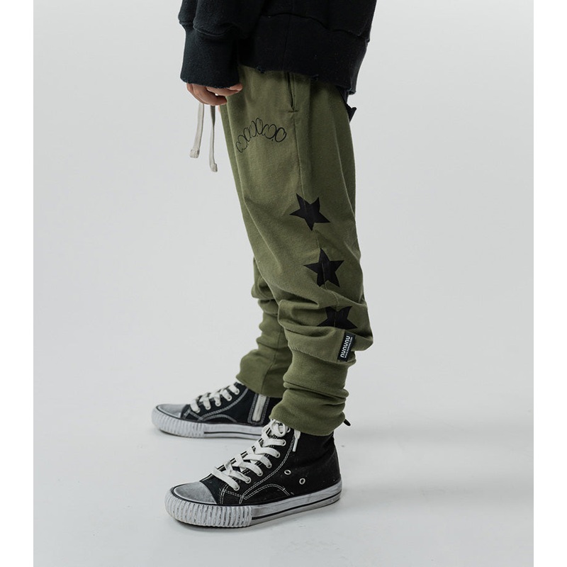 Side Star Light Pants – Olive