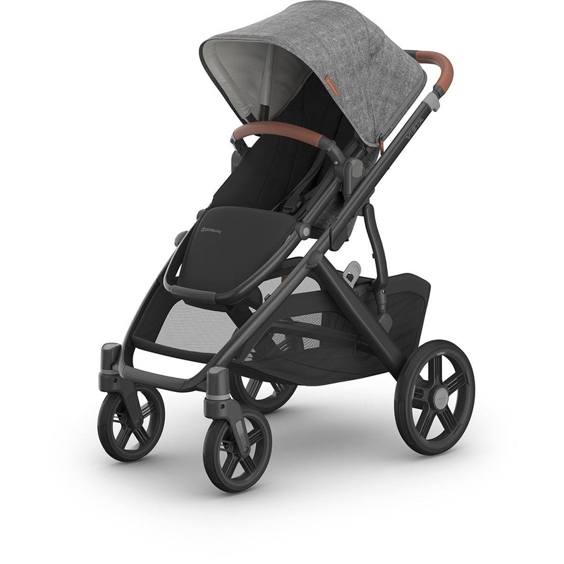UPPAbaby OPEN BOX Vista V3 Single-to-Double Stroller – Greyson (Charcoal Melange / Carbon Frame / Saddle Leather)