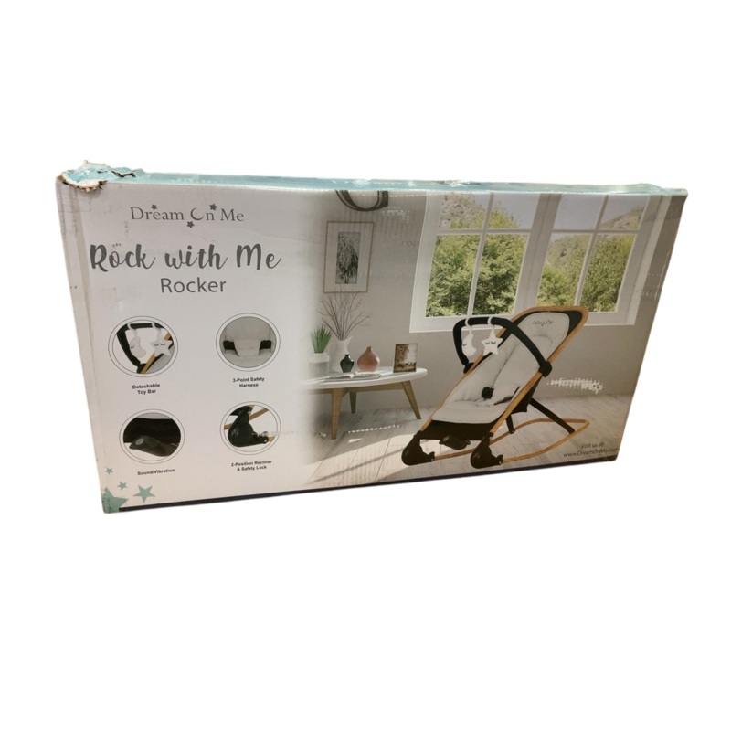 Dream On Me Rock with me 2-in-1 Rocker and Stationary Seat, Black/Grey