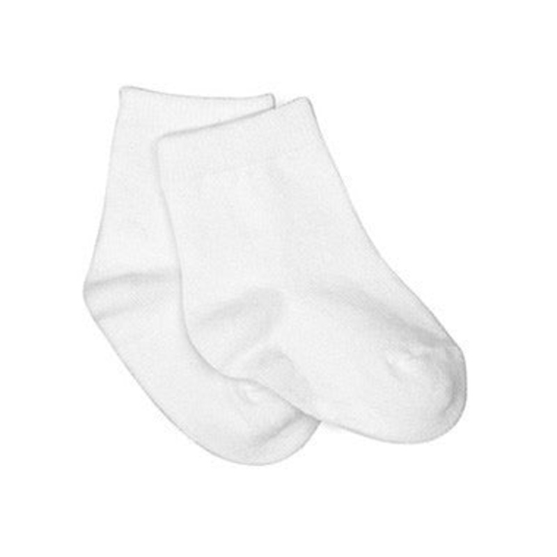 iPlay Organic Solid Socks – White – Infant