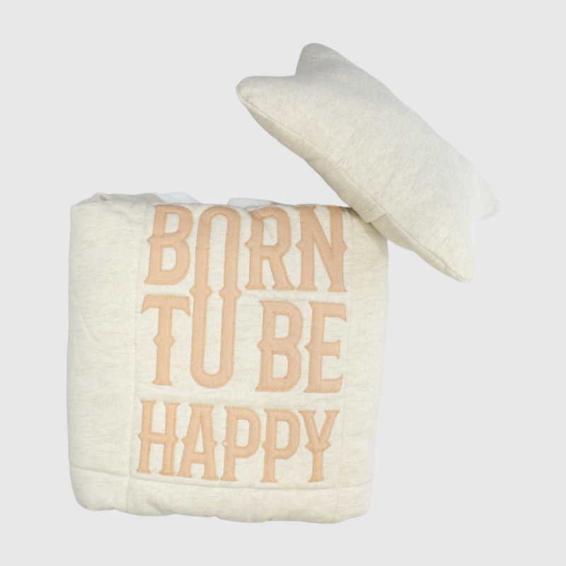 “Born To Be Happy” Baby Blanket + Pillow