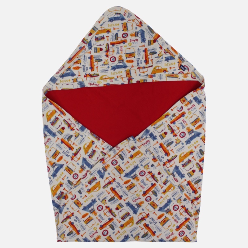 Cotton Baby Blanket  Beige with Cars Print