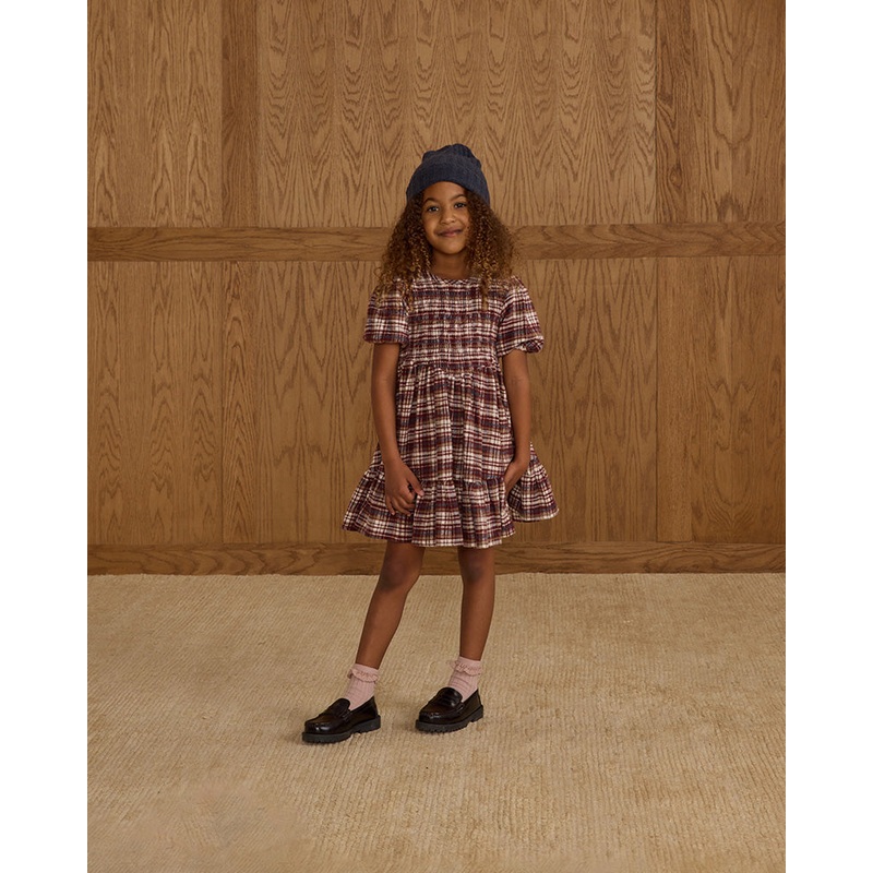 India Dress – Burgundy Plaid