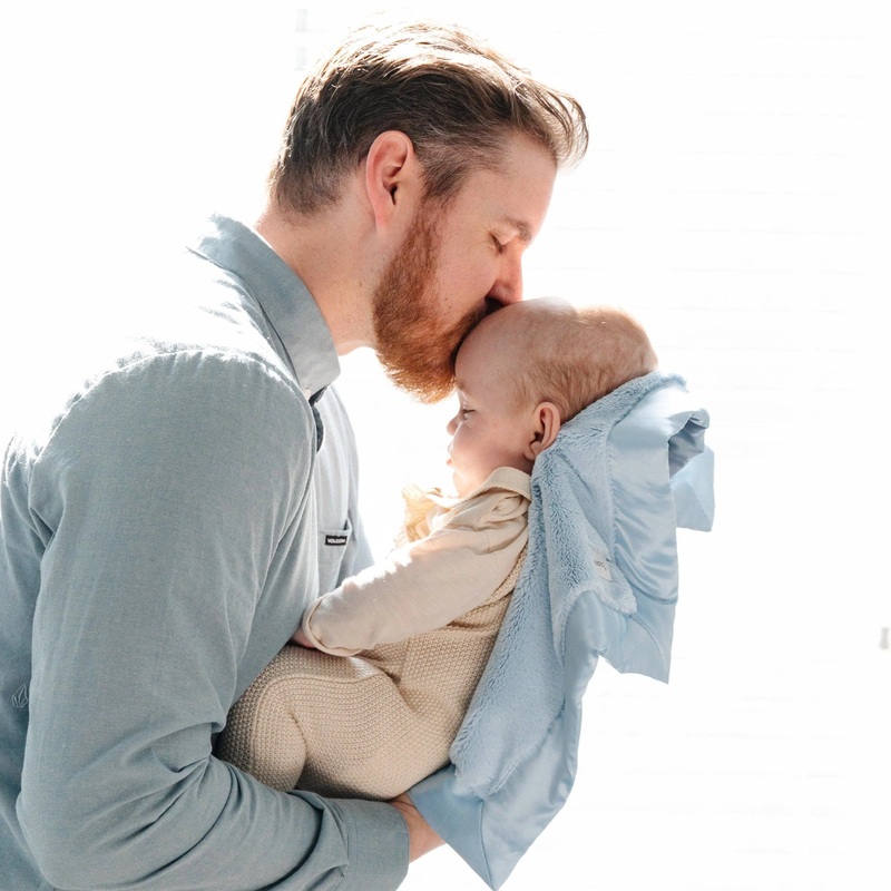 Light Blue Satin Border Blanket – Mini