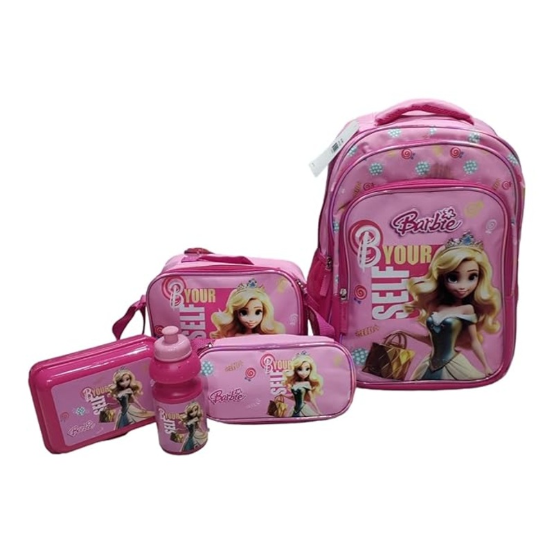 5 in 1 School Set Combo School Backpack, Lunch Bag, Pencil Case, Lunch Box & Water bottle For Kids  – Multicolor