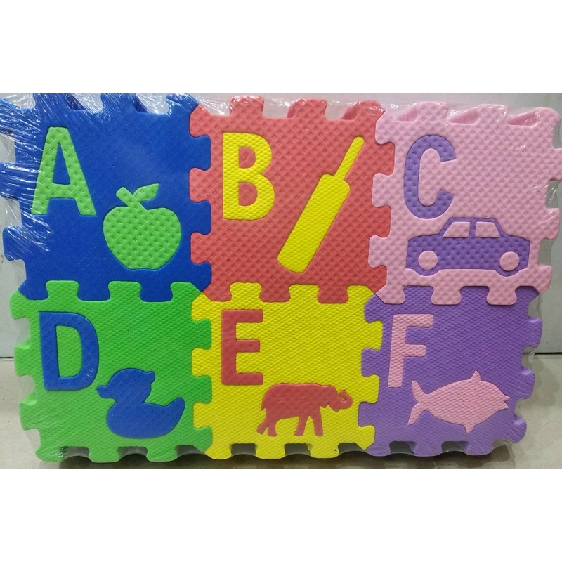 ABCD Alphabet  and Number Blocks Puzzle Foam Mat for Kids – Multicolor
