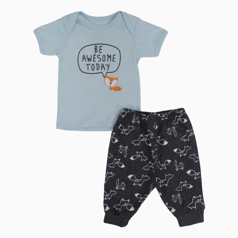 Baby Boys Cotton Pajama Set  Fox aPrint