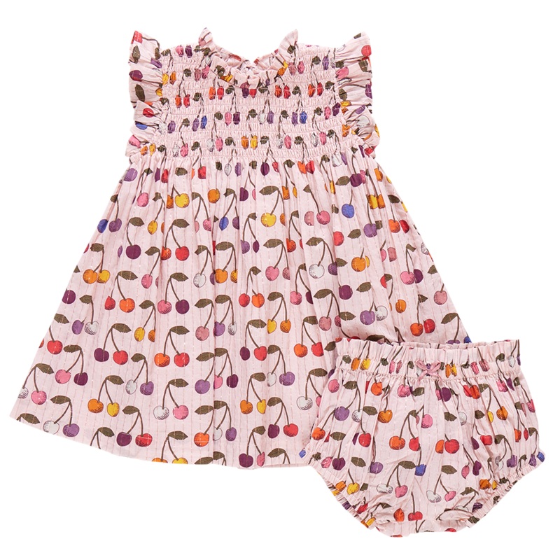 Baby Girl’s Stevie Dress Set – Cloud Pink Cherry