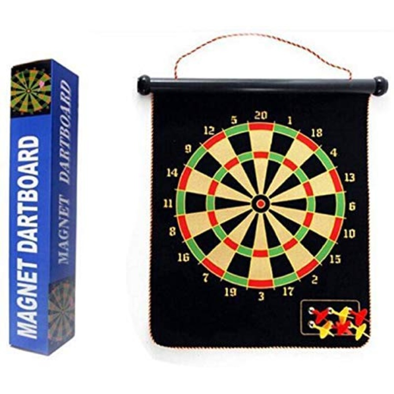 Double Sided Magnet Dart Board with Darts For Kids – Multicolor