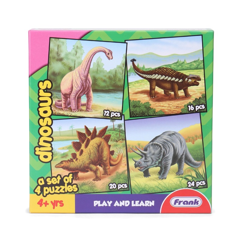 Frank Dinosaurs Jigsaw Puzzle Multicolor Set of 4 – 72 Pieces