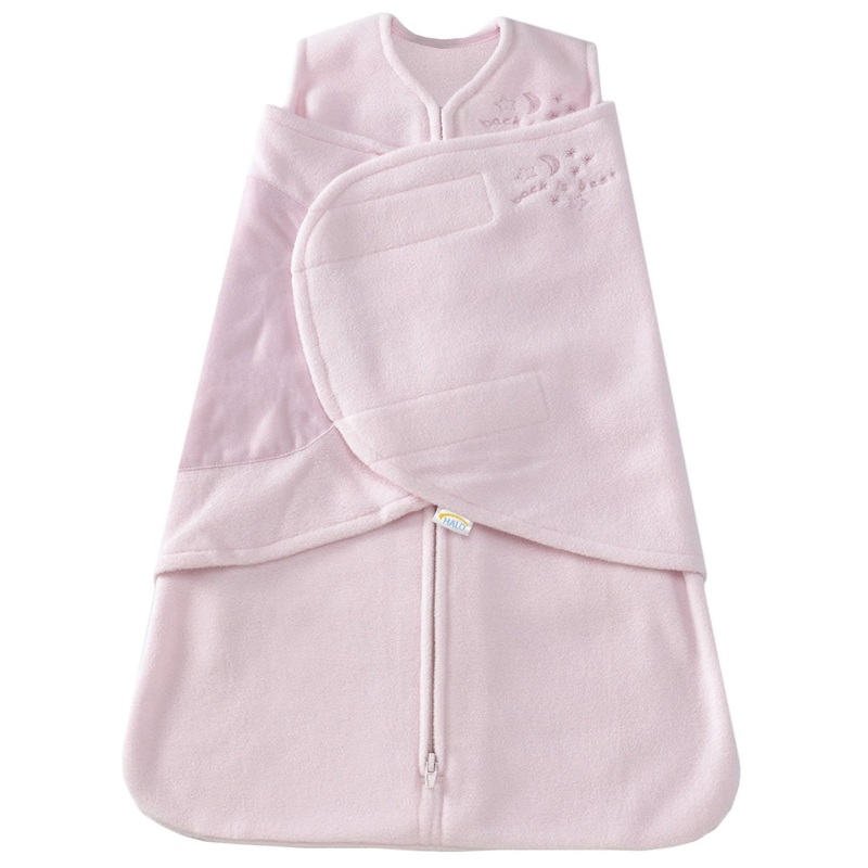 HALO SleepSack Swaddle, Micro-Fleece, Soft Pink, Small