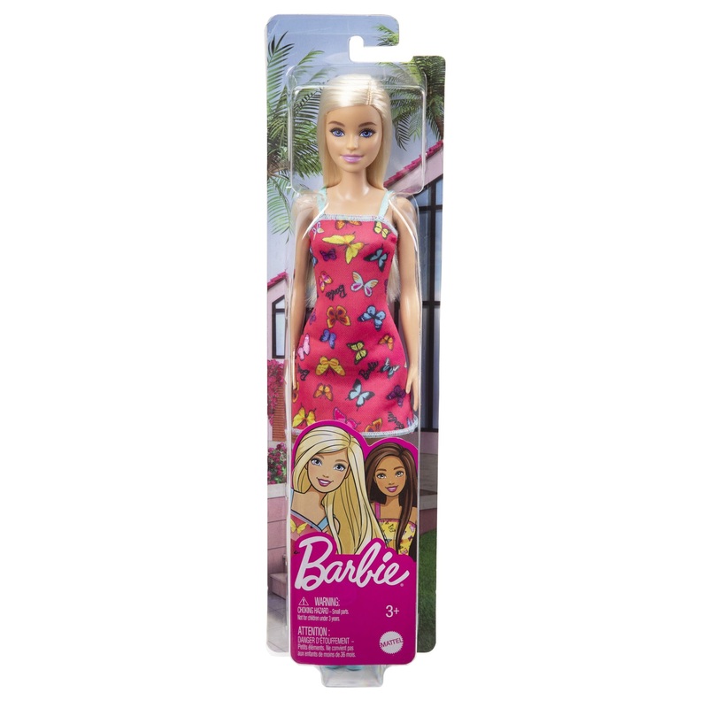 Barbie Fashion Doll With Butterfly Logo Print Dress – Multicolor