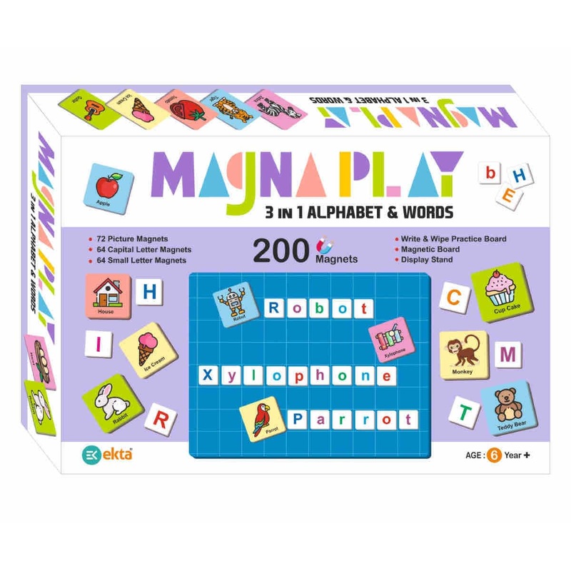 Ekta Magna Play 3 in 1 Alphabet & Words – Multicolor