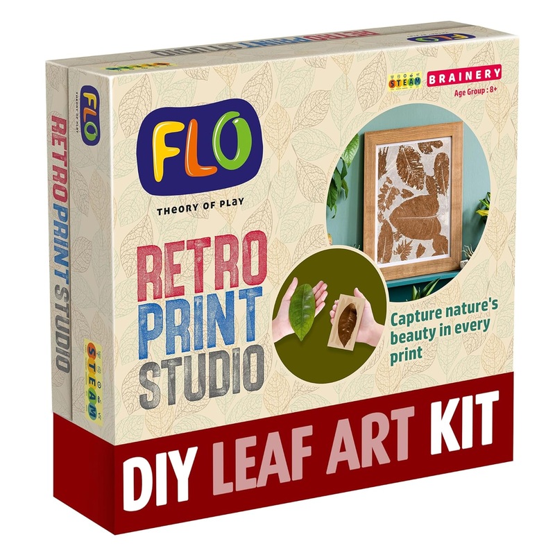 FLO Toys Retro Print Studio Art Kit for Kids & Adults | Create Vintage Leaf & Flower Sun Prints | DIY Botanical Nature Printmaking Set | Gift for Ages 8+ | Eco-Friendly STEM Craft Kit