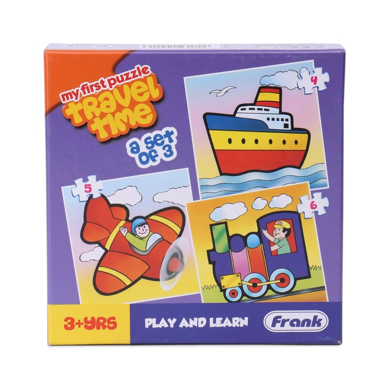 Frank Play and Learn Travel Time Jigsaw Puzzle Multicolor Set of 3 – 15 Pieces
