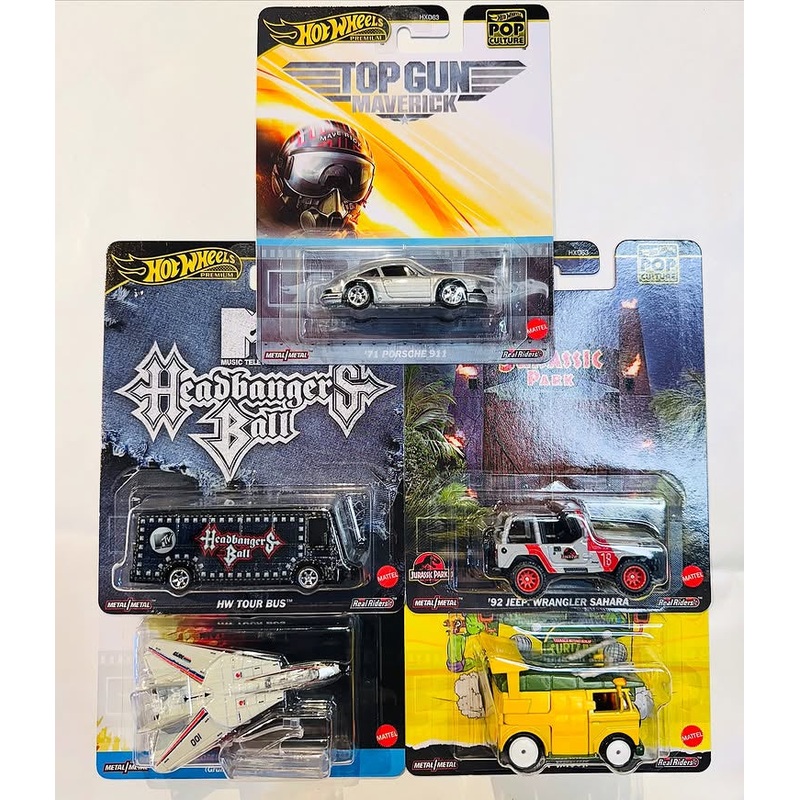 Hot Wheels Pop Culture 2025 K Case (Set of 5) – Assorted – Multicolor