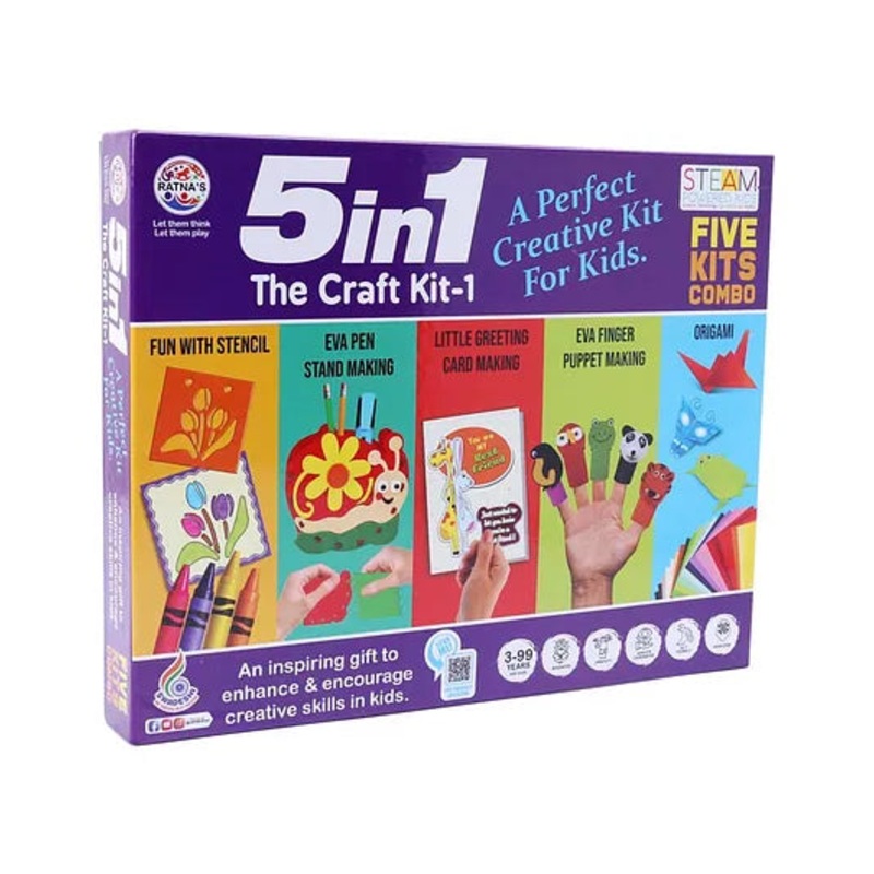 RATNA’S 5 In 1 Craft kit – A perfect creative kit for kids – Multicolor
