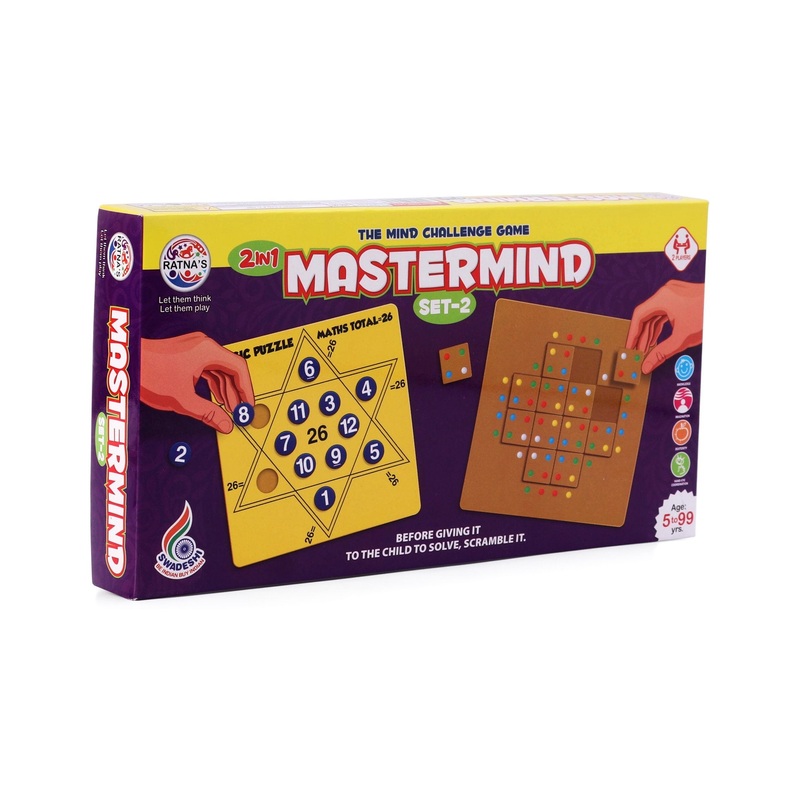Ratnas Mastermind Board Puzzle Set-2 Multicolor – 12 Pieces