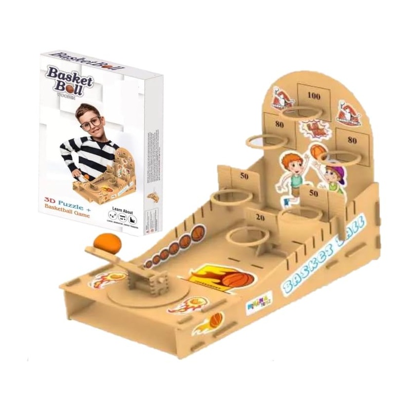 Wooden Basket Ball Puzzles Toys for Kids (Multicolor)