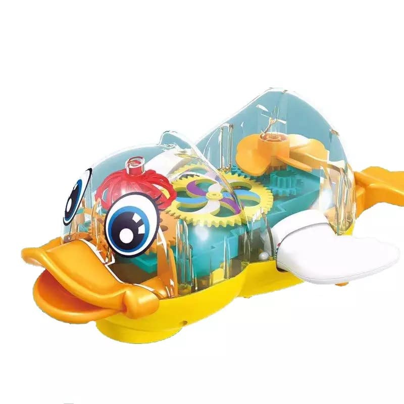 Battery Operated Transparent Gear Duck Car Vehicle Toy for Kids – Multicolor