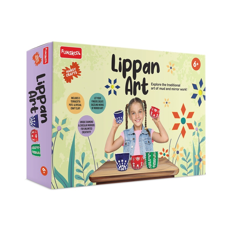 Funskool Mirror and Lippan Art- Multicolor