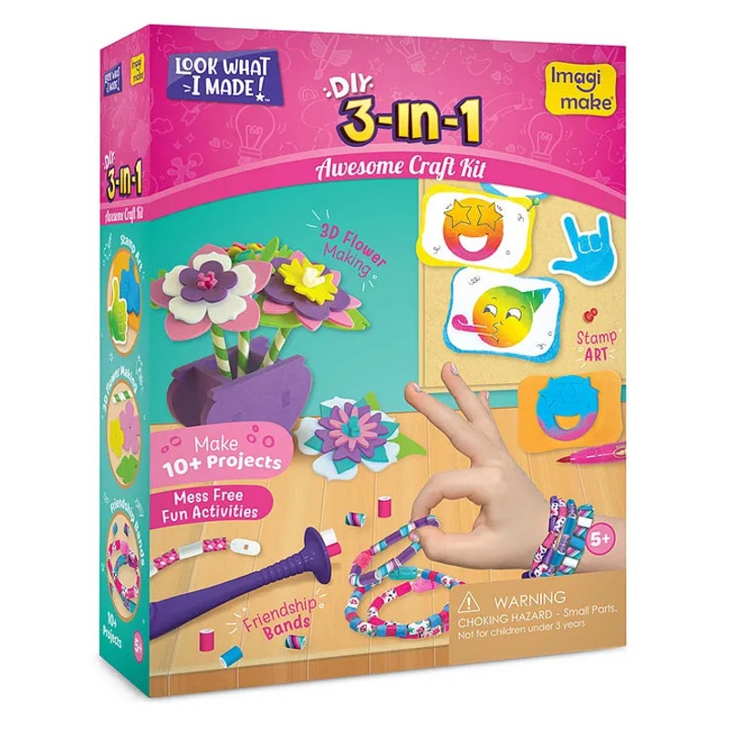 Imagimake 3 in 1 Awesome Craft Kit Multicolor – 79 Pieces