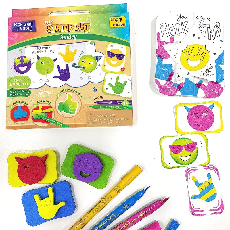 Imagimake Stamp Art Smiley  Coloring & Stamping Set