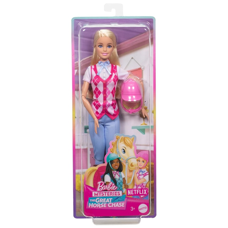 Barbie Malibu Doll & Accessories from Mysteries: The Great Horse Chase, Includes Fashion Doll, Removable Riding Outfit & Helmet