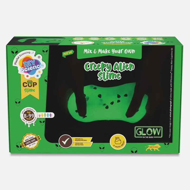 DIYScience DIY Science Glow In The Dark Green Alien Slime Kit – Multicolor