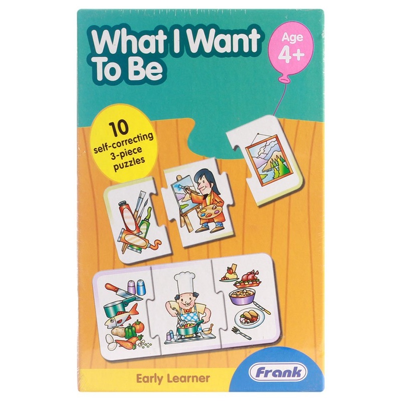 Frank What I Want to Be Puzzle  30 Pieces, 10 Self-Correcting 3 Piece Puzzles – Early Learner Matching Puzzles for Kids – Multicolor