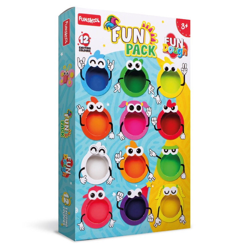 Funskool Fun Dough Funpack Pack of 12 Multicolor Dough