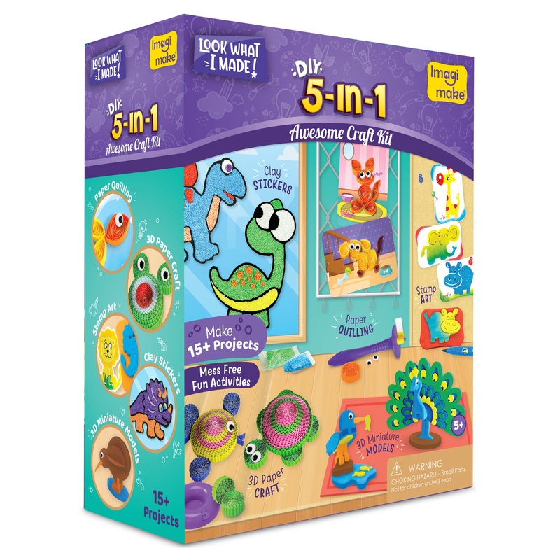 Imagimake 5 in 1 Awesome Craft Kit Multicolor – 63 Pieces