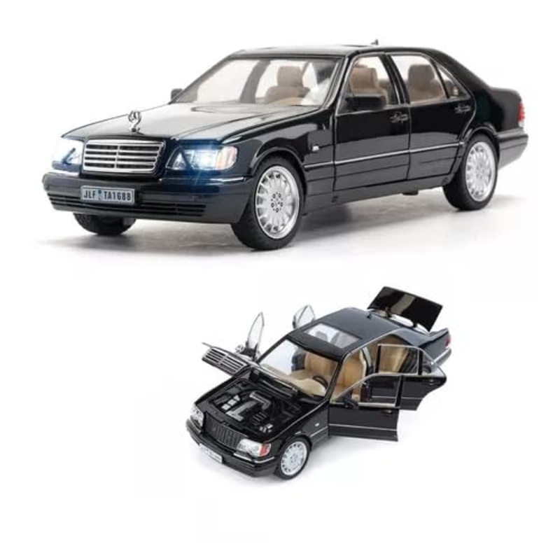 Mercedes Benz W140 S320 Diecast Classic Car 1:24 Model Sound & Light – Assorted