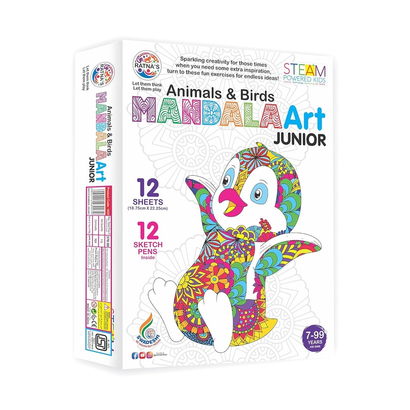 Ratna’s Mandala Art Junior Animals & Birds The Coloring Kit