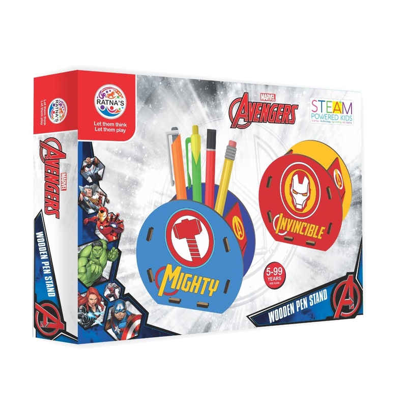 Ratna’s Wooden Pen Stand Avengers | DIY Art & Craft Build and Paint Kit for Kids | Multicolor