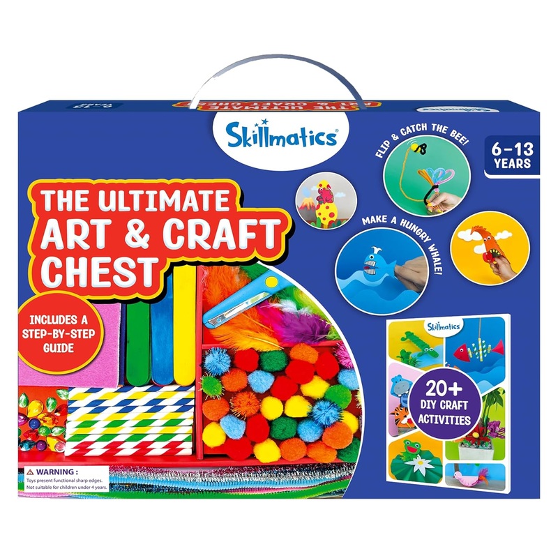 Skillmatics Ultimate Art & Craft Activity Kit, 2000+ Pieces, Art & Craft Supplies, Diy Creative Activity, Step-By-Step Guide, Gifts For Kids