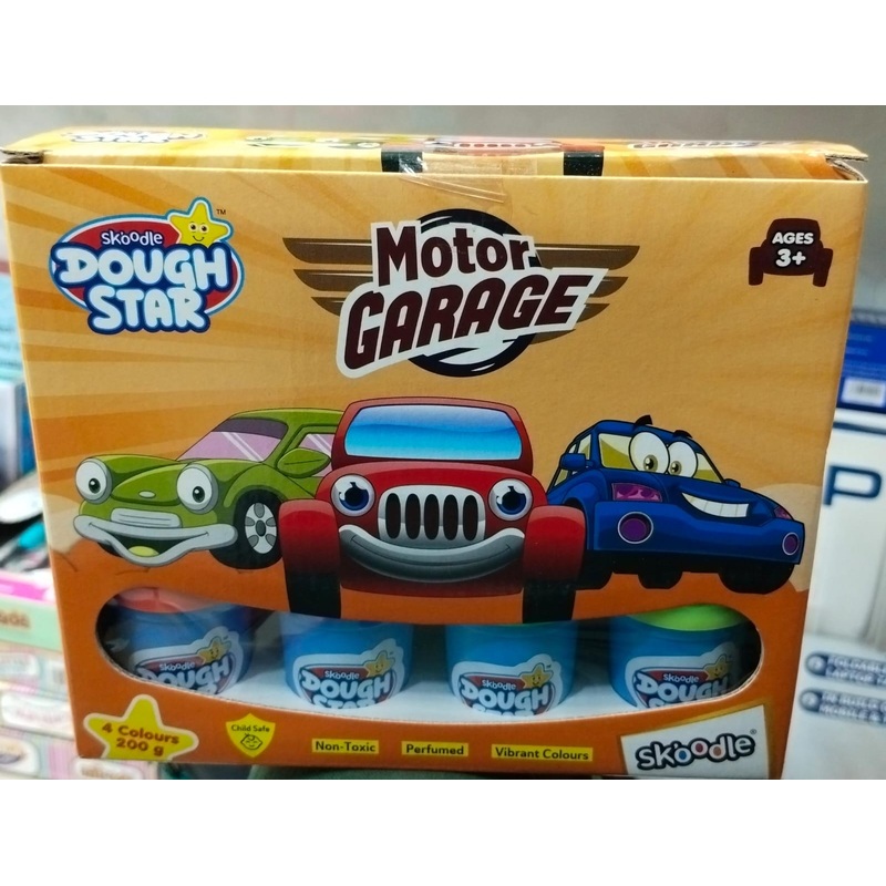 Skoodle Dough Star Motor Garage For Kids – 4 Colors 200gm – Color & Design May Vary