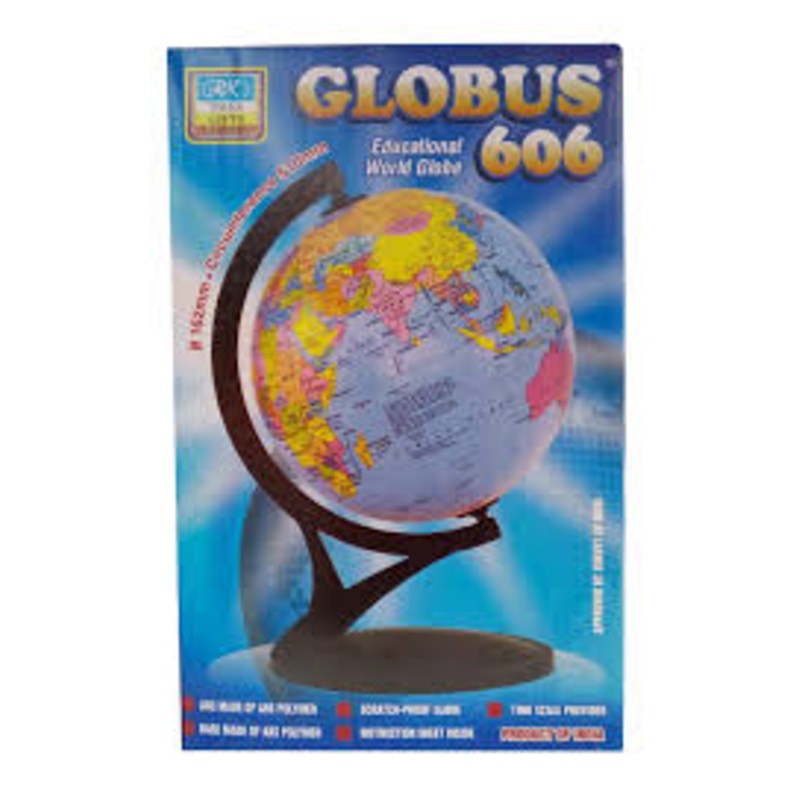 Globus 606 Deluxe Desk & Table Top Political World Globe With A.B.S Polymer, Height – 25cm – Multicolor