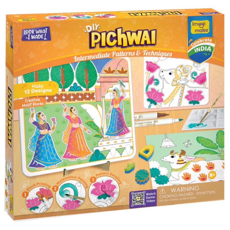 Imagimake DIY Pichwai Art Kit | Make 12 Paintings | Art & Craft Kit | Multicolor