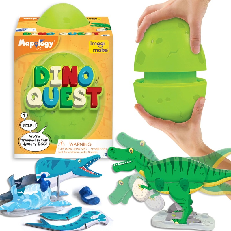 Imagimake Mapology Dino Quest – Tyrannosaurus rex, Mosasaurus and Ankylosaurus