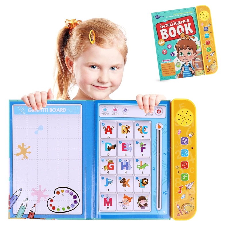 Interactive 20 Preschool Activities Musical Educational Children Intelligence Book  Learning Alphabets, Animals, Speak and Spell & More for 3+ Years