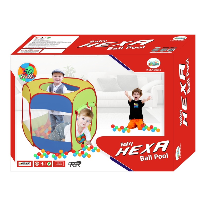 Balak Baby Hexa Ball Pool – With 50 Balls Included – Multicolor