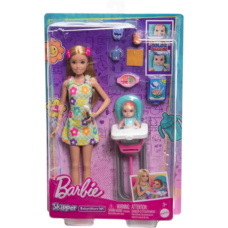 Barbie Skipper Babysitters – Babysitting Set Themed Adventure Doll & Accessories – Color May Vary