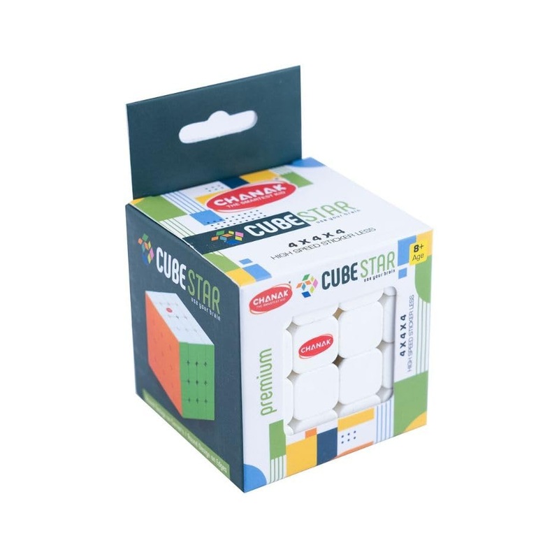 CHANAK Premium Cube Star Use Your Brain High Speed Sticker Less 4 X 4 X 4